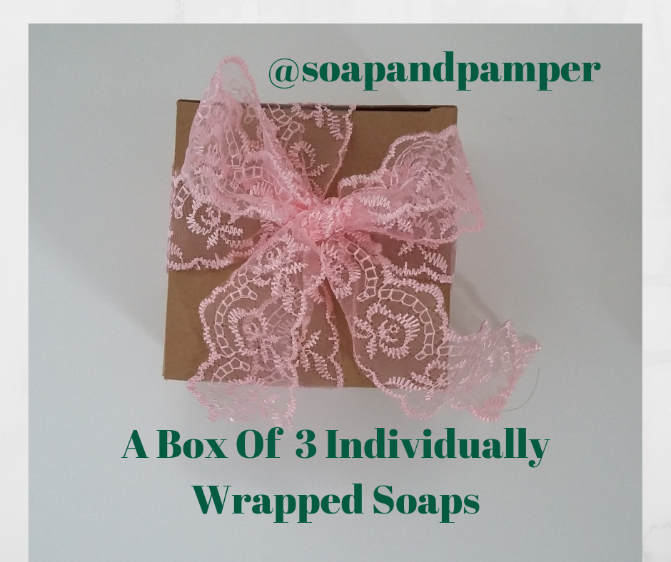 Box of handmade soaps