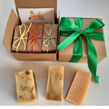 Handcrafted Soap Gift. Set of 3 Citrus Scented Soaps